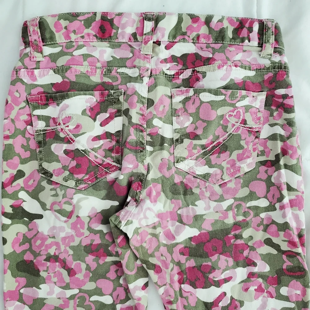 Girls 12 Jeggings Pink Camo Hearts Stretch Pants by‎ Children's Place